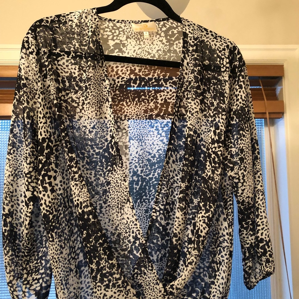 Super cute Sheer blouse! Cinch waste.